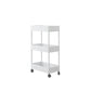 Modern Plastic Bookcase, Geometric Bookshelf with Caster Wheels for Any Room