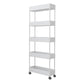 Modern Plastic Bookcase, Geometric Bookshelf with Caster Wheels for Any Room