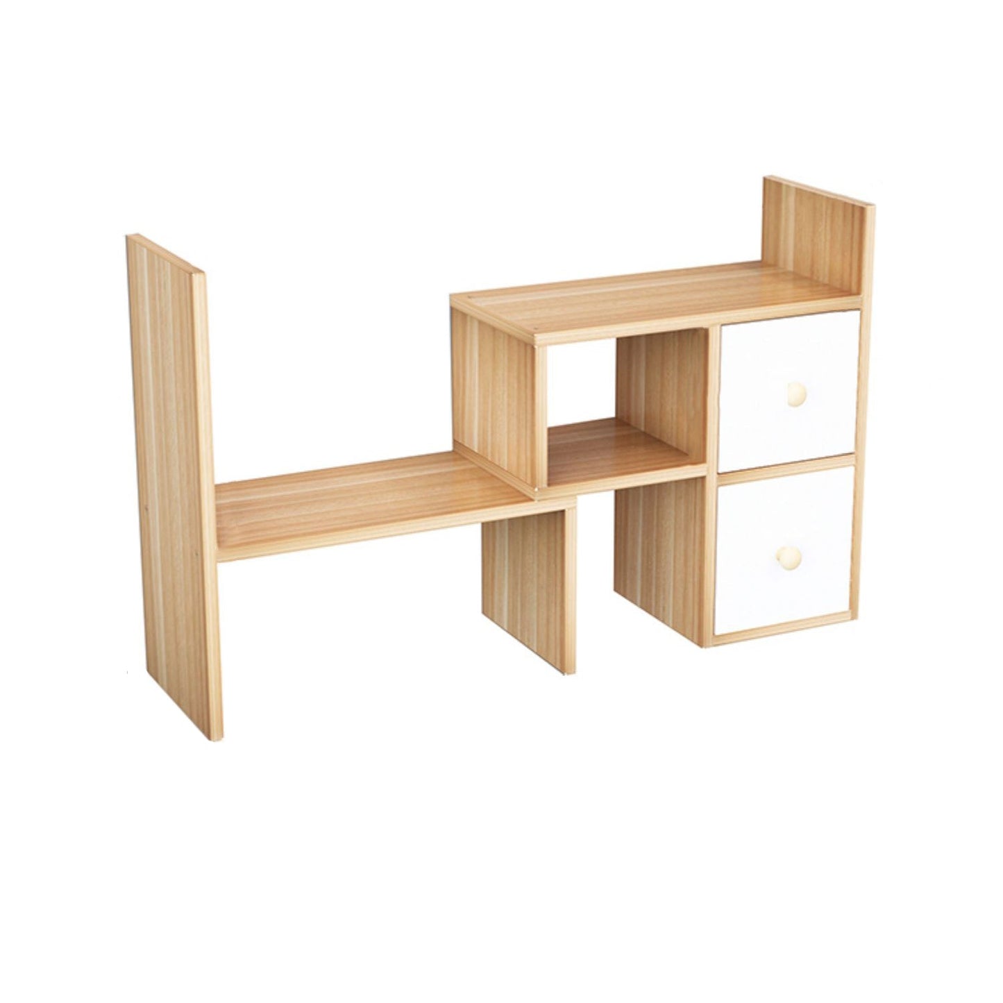 Estantería moderna de madera de ingeniería, estantería geométrica para cualquier habitación, 14 "H x 7" W