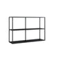Rectangle Open Black Bookshelf Modern Metal Storage Bookcase