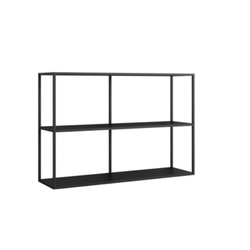 Rectangle Open Black Bookshelf Modern Metal Storage Bookcase