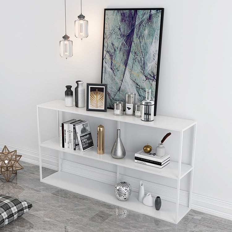 Rectangle Open Black Bookshelf Modern Metal Storage Bookcase