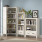 Solid Wood Closed Back Bookshelf Nordic Standard Bookcase with Shelves