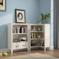Solid Wood Closed Back Bookshelf Nordic Standard Bookcase with Shelves