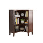 Solid Wood Closed Back Bookshelf Nordic Standard Bookcase with Shelves