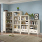 Solid Wood Closed Back Bookshelf Nordic Standard Bookcase with Shelves