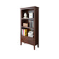 Solid Wood Closed Back Bookshelf Nordic Standard Bookcase with Shelves