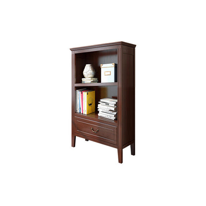 Solid Wood Closed Back Bookshelf Nordic Standard Bookcase with Shelves