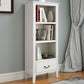 Solid Wood Closed Back Bookshelf Nordic Standard Bookcase with Shelves