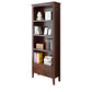 Solid Wood Closed Back Bookshelf Nordic Standard Bookcase with Shelves