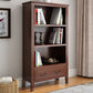 Solid Wood Closed Back Bookshelf Nordic Standard Bookcase with Shelves