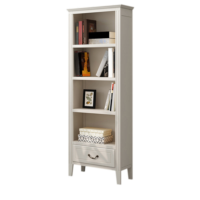 Solid Wood Closed Back Bookshelf Nordic Standard Bookcase with Shelves