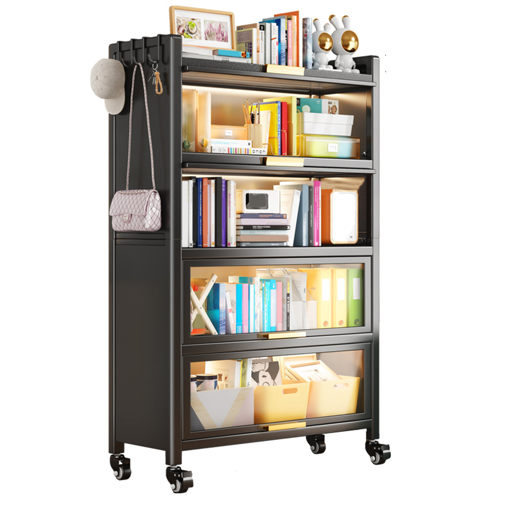 Bibliothèque en métal, 14,5 "W, étagères géométriques à bibliothèque multiples