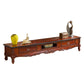 Bruine traditionele stijl tv -standaard eiken houten tv -kast met 2 laden