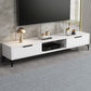 16 - Inch H Wood / Stone TV Console , Minimalist TV Cabinet - Grey / White White Clearhalo 'furn' 'furn_tv_stands_entertainment_centers' 'Furniture' 'Living Room Furniture' 'TV Stands & Entertainment Centers' 'TV Stands & Media Storage Furniture' 'tv_stands_entertainment_centers' 5380656