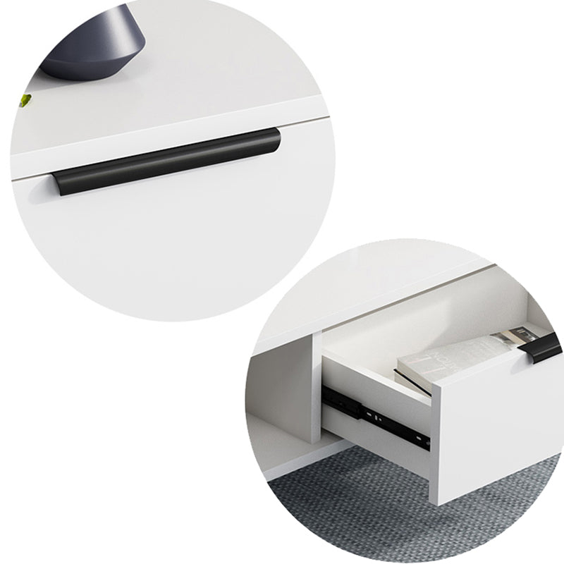 16 - Inch H Wood / Stone TV Console , Minimalist TV Cabinet - Grey / White Clearhalo 'furn' 'furn_tv_stands_entertainment_centers' 'Furniture' 'Living Room Furniture' 'TV Stands & Entertainment Centers' 'TV Stands & Media Storage Furniture' 'tv_stands_entertainment_centers' 5380658