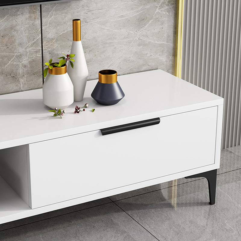 16 - Inch H Wood / Stone TV Console , Minimalist TV Cabinet - Grey / White Clearhalo 'furn' 'furn_tv_stands_entertainment_centers' 'Furniture' 'Living Room Furniture' 'TV Stands & Entertainment Centers' 'TV Stands & Media Storage Furniture' 'tv_stands_entertainment_centers' 5380659