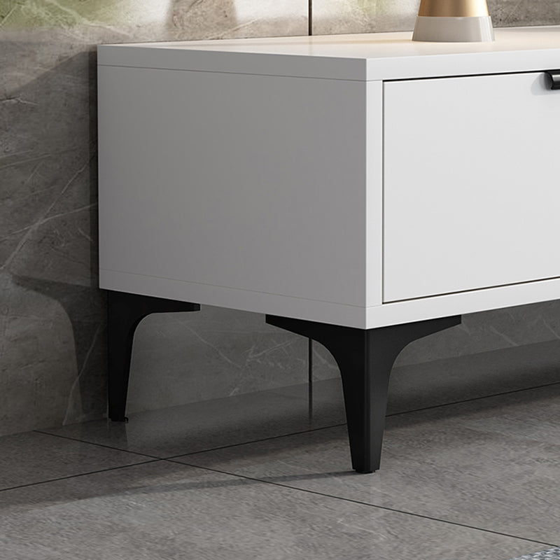 16 - Inch H Wood / Stone TV Console , Minimalist TV Cabinet - Grey / White Clearhalo 'furn' 'furn_tv_stands_entertainment_centers' 'Furniture' 'Living Room Furniture' 'TV Stands & Entertainment Centers' 'TV Stands & Media Storage Furniture' 'tv_stands_entertainment_centers' 5380661