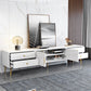 Supporto TV multimediale in legno ingegnerizzato con console TV per riporre gli armadietti chiusi