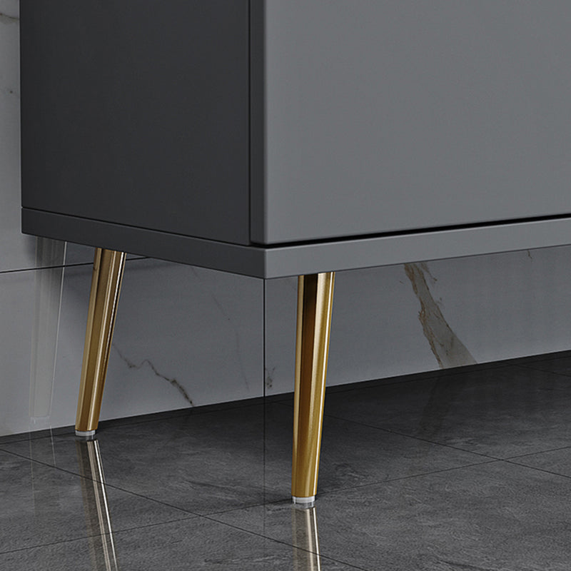 Supporto TV multimediale in legno ingegnerizzato con console TV per riporre gli armadietti chiusi