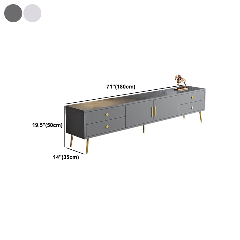 Supporto TV multimediale in legno ingegnerizzato con console TV per riporre gli armadietti chiusi