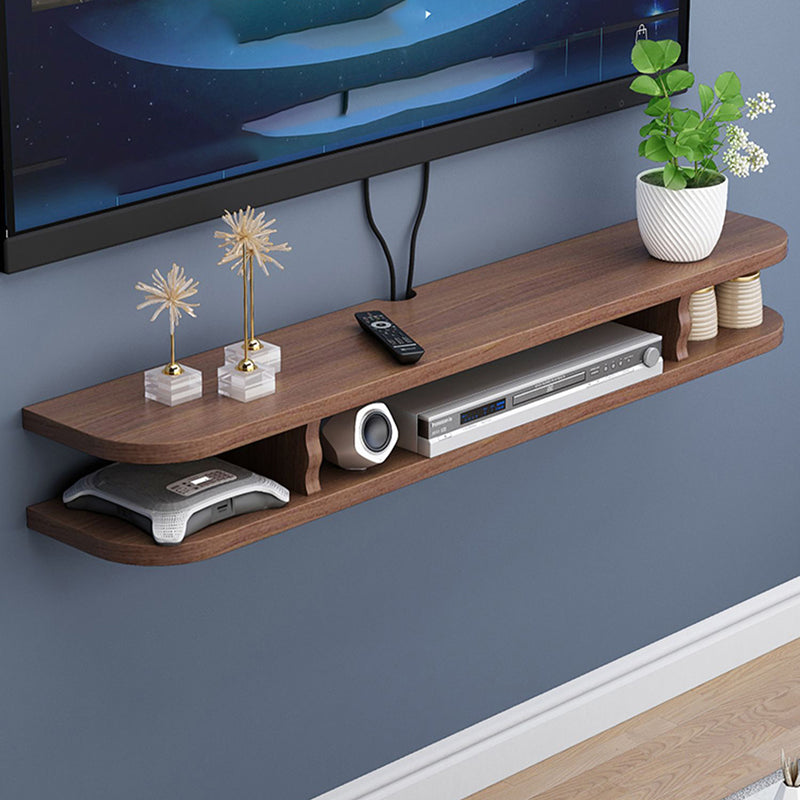 Floating TV Console with Open Storage , Faux Wood Media Console TV Stand , 8.7 - Inch D Clearhalo 'furn' 'furn_tv_stands_entertainment_centers' 'Furniture' 'Living Room Furniture' 'TV Stands & Entertainment Centers' 'TV Stands & Media Storage Furniture' 'tv_stands_entertainment_centers' 5380736