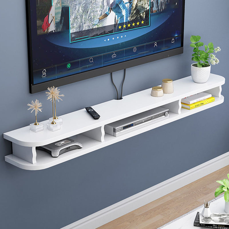 Floating TV Console with Open Storage , Faux Wood Media Console TV Stand , 8.7 - Inch D Clearhalo 'furn' 'furn_tv_stands_entertainment_centers' 'Furniture' 'Living Room Furniture' 'TV Stands & Entertainment Centers' 'TV Stands & Media Storage Furniture' 'tv_stands_entertainment_centers' 5380737