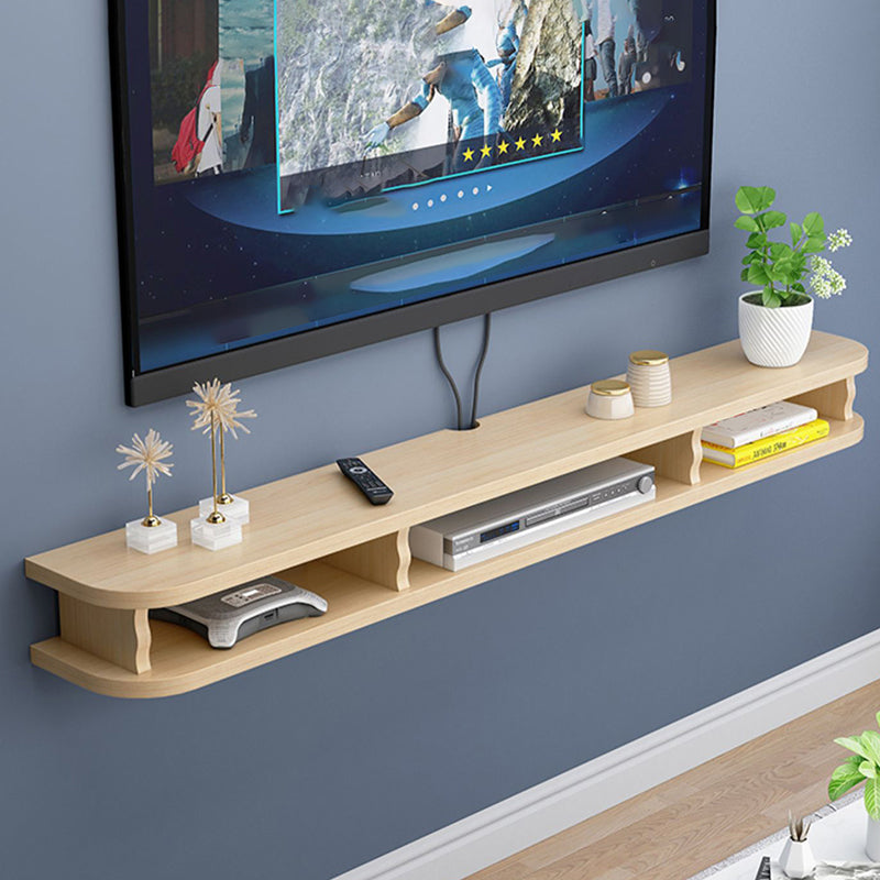 Floating TV Console with Open Storage , Faux Wood Media Console TV Stand , 8.7 - Inch D Clearhalo 'furn' 'furn_tv_stands_entertainment_centers' 'Furniture' 'Living Room Furniture' 'TV Stands & Entertainment Centers' 'TV Stands & Media Storage Furniture' 'tv_stands_entertainment_centers' 5380738