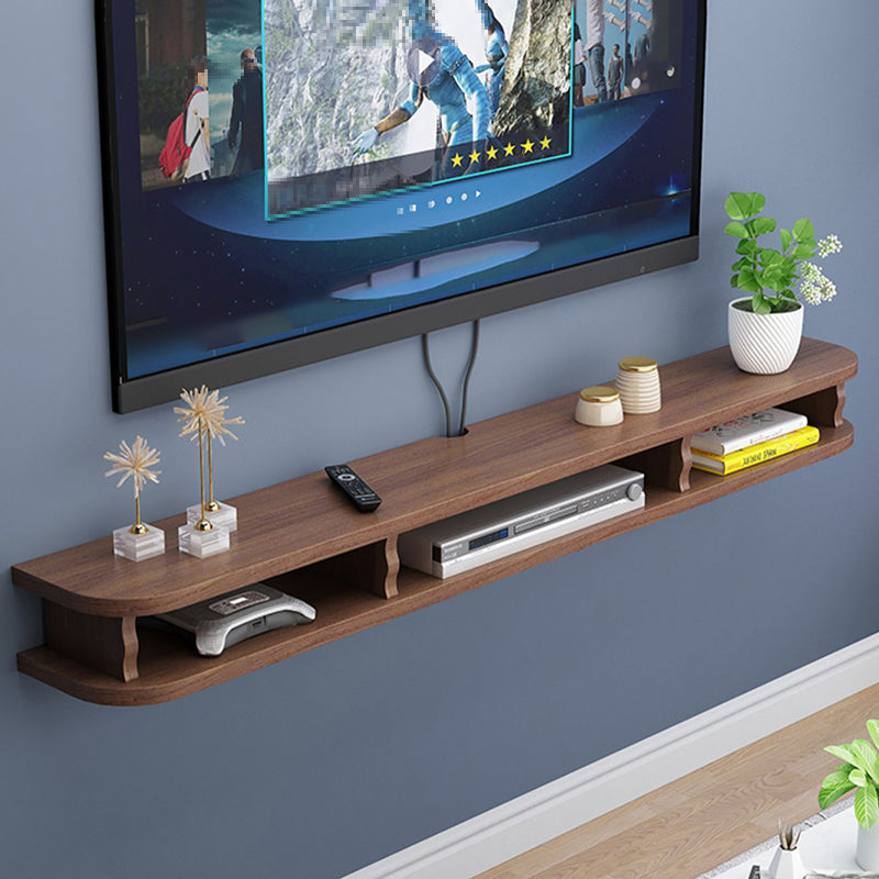 Floating TV Console with Open Storage , Faux Wood Media Console TV Stand , 8.7 - Inch D Clearhalo 'furn' 'furn_tv_stands_entertainment_centers' 'Furniture' 'Living Room Furniture' 'TV Stands & Entertainment Centers' 'TV Stands & Media Storage Furniture' 'tv_stands_entertainment_centers' 5380739