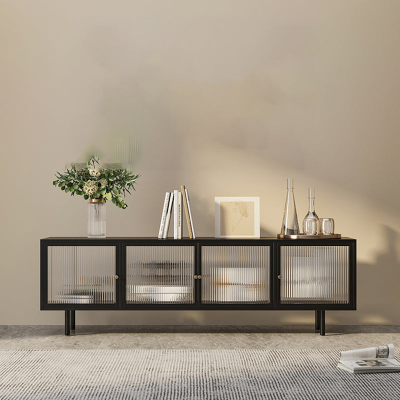 19.69"H TV Stand Enclosed Storage Industrial Style TV Console with Doors