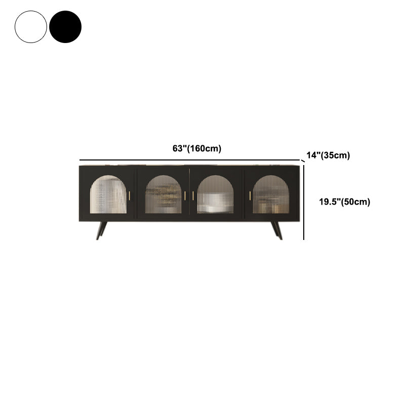 19.69 "H TV Stand fermé Console TV de style industriel avec portes