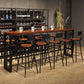 Rectangle Wood Bar Dining Table Modern Bar Table with Trestle Base 86.6"L x 15.7"W x 41.3"H Without Chairs Clearhalo 'Bar Furniture' 'Bar Tables' 'bar_tables' 'furn' 'furn_bar_tables' 'Furniture' 'Kitchen & Dining Furniture' 5380819