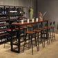 Rectangle Wood Bar Dining Table Modern Bar Table with Trestle Base 110.2"L x 15.7"W x 41.3"H Without Chairs Clearhalo 'Bar Furniture' 'Bar Tables' 'bar_tables' 'furn' 'furn_bar_tables' 'Furniture' 'Kitchen & Dining Furniture' 5380821