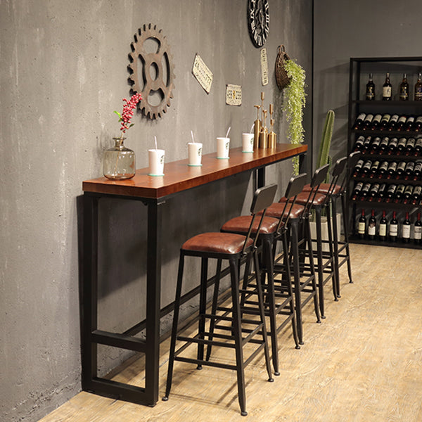 Rectangle Wood Bar Dining Table Modern Bar Table with Trestle Base Clearhalo 'Bar Furniture' 'Bar Tables' 'bar_tables' 'furn' 'furn_bar_tables' 'Furniture' 'Kitchen & Dining Furniture' 5380829