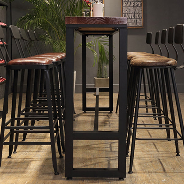 Rectangle Wood Bar Dining Table Modern Bar Table with Trestle Base Clearhalo 'Bar Furniture' 'Bar Tables' 'bar_tables' 'furn' 'furn_bar_tables' 'Furniture' 'Kitchen & Dining Furniture' 5380830