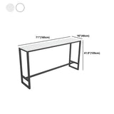 Rechteck Stone Bar Esstisch Moderner Bar Tisch mit Trestle -Basis in Schwarz