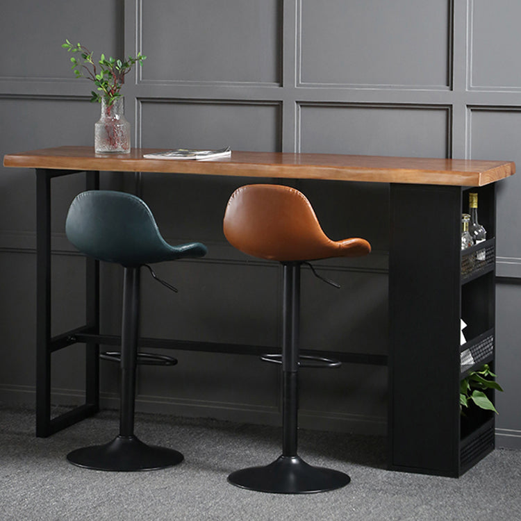 Taburete de contra-altura ajustable interior con taburete giratorio de cuero de cuero