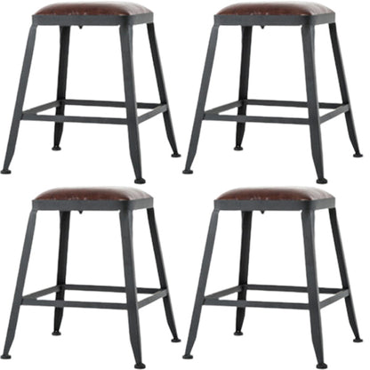 Tabouret de bar en cuir PU de style de style industriel avec des jambes en métal pour restaurant