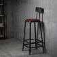 Tabouret de bar en cuir PU de style de style industriel avec des jambes en métal pour restaurant