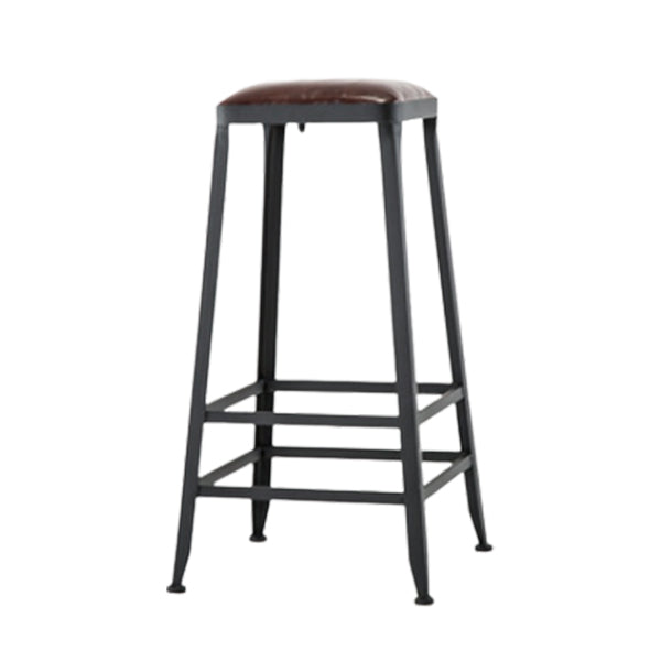 Tabouret de bar en cuir PU de style de style industriel avec des jambes en métal pour restaurant