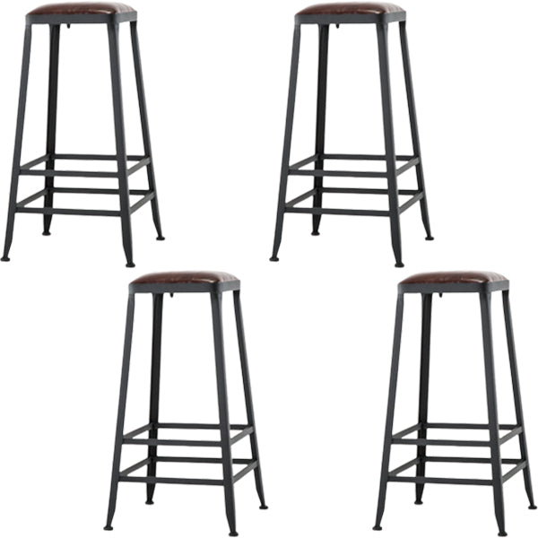 Tabouret de bar en cuir PU de style de style industriel avec des jambes en métal pour restaurant