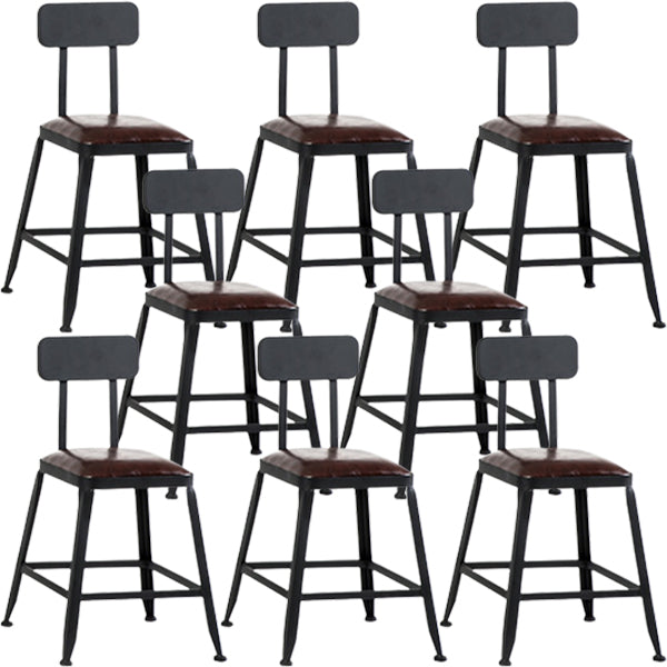 Tabouret de bar en cuir PU de style de style industriel avec des jambes en métal pour restaurant