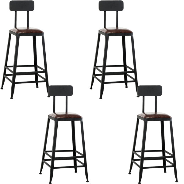 Tabouret de bar en cuir PU de style de style industriel avec des jambes en métal pour restaurant