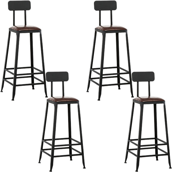 Tabouret de bar en cuir PU de style de style industriel avec des jambes en métal pour restaurant