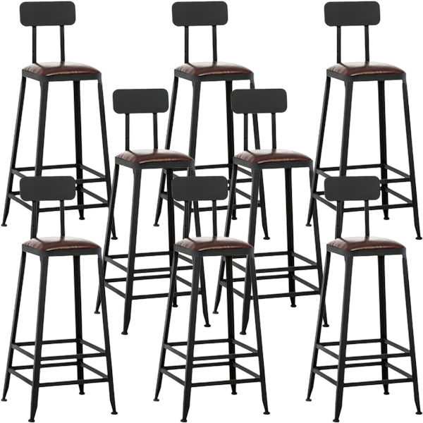 Tabouret de bar en cuir PU de style de style industriel avec des jambes en métal pour restaurant