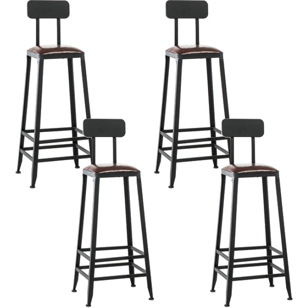 Tabouret de bar en cuir PU de style de style industriel avec des jambes en métal pour restaurant