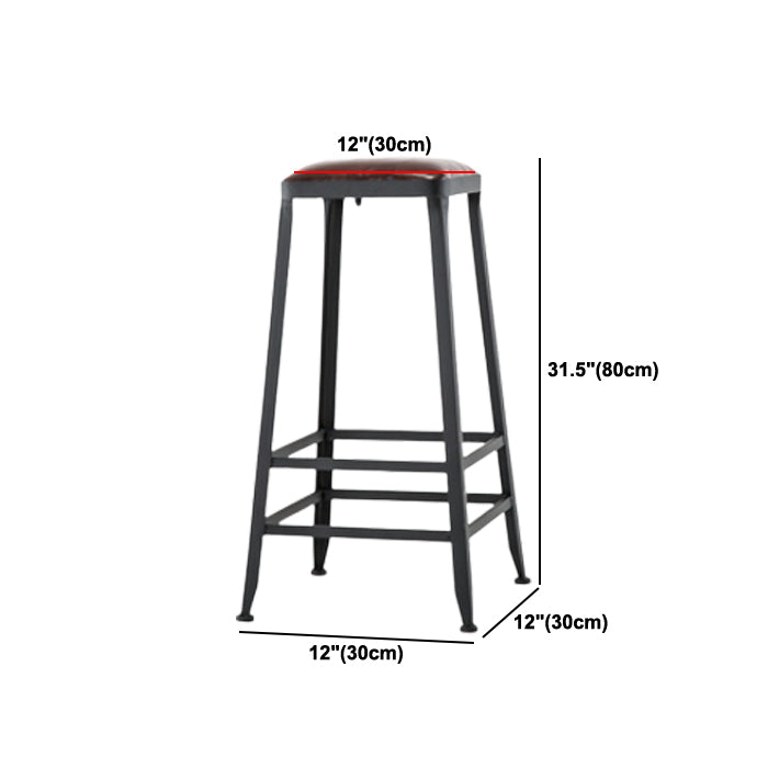 Tabouret de bar en cuir PU de style de style industriel avec des jambes en métal pour restaurant
