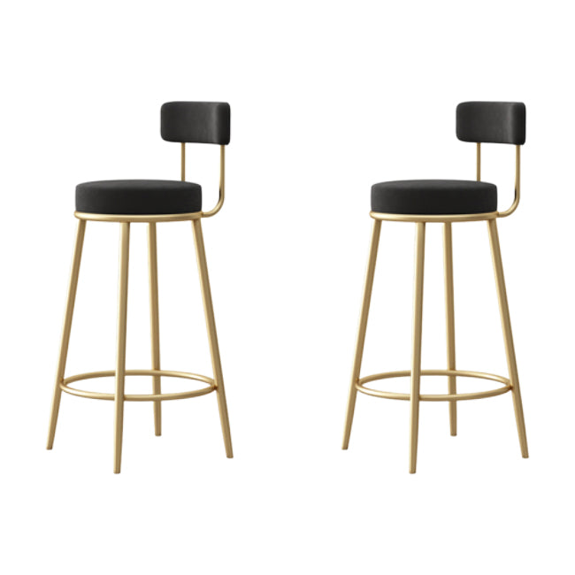 Tabouret de comptoir sans arme nordique tabouret de bar de fer de fer avec coussin et pédale