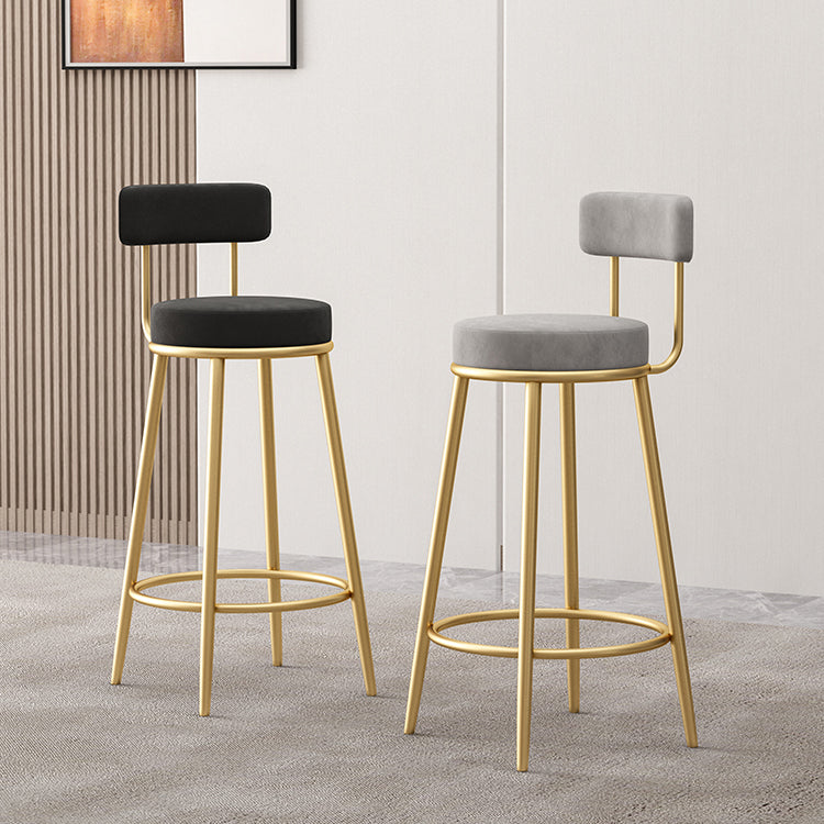 Tabouret de comptoir sans arme nordique tabouret de bar de fer de fer avec coussin et pédale