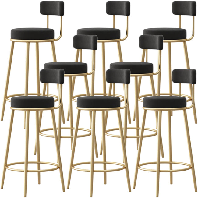 Tabouret de comptoir sans arme nordique tabouret de bar de fer de fer avec coussin et pédale